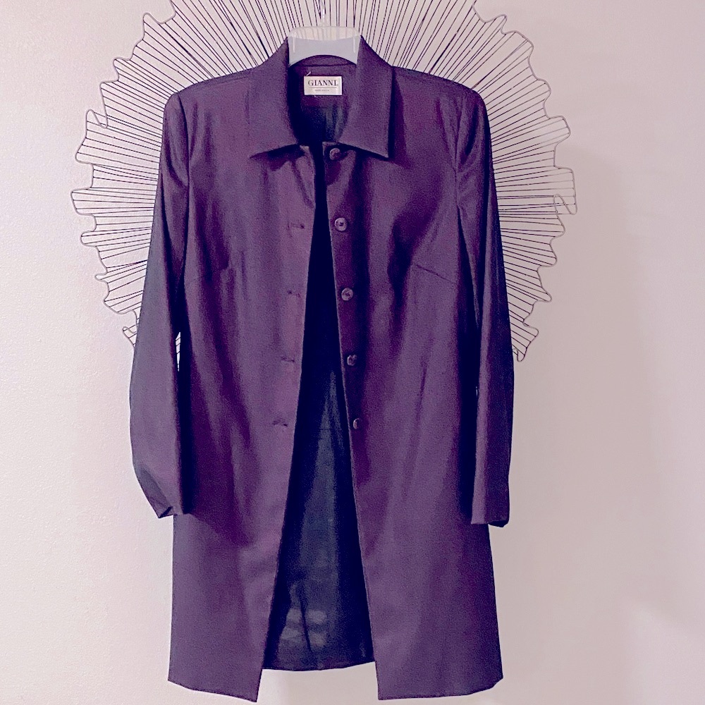 Gianni Vintage Topper Coat Deep Aubergine Size 12